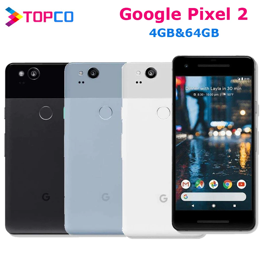 Google Pixel 2 Оригинальный разблокированный GSM 4G LTE Android мобильный телефон 5 0 '཈.2MP Octa