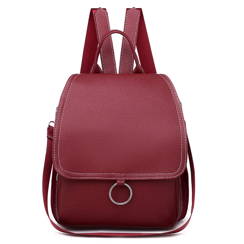 Женский модный однотонный мини рюкзак сумка на плечо из ПУ кожи