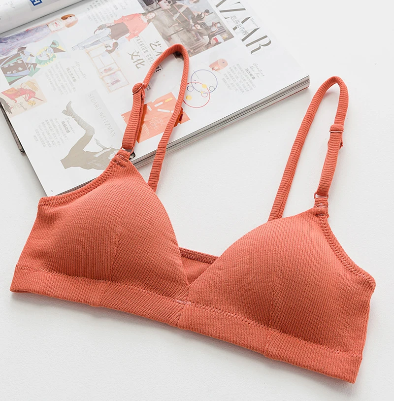 Глубокий V кружева бюстгальтер без косточек Bralette Bralett сексуальное женское белье мягкое Лифчики без швов короткий топ, б - Цвет: 225 orange