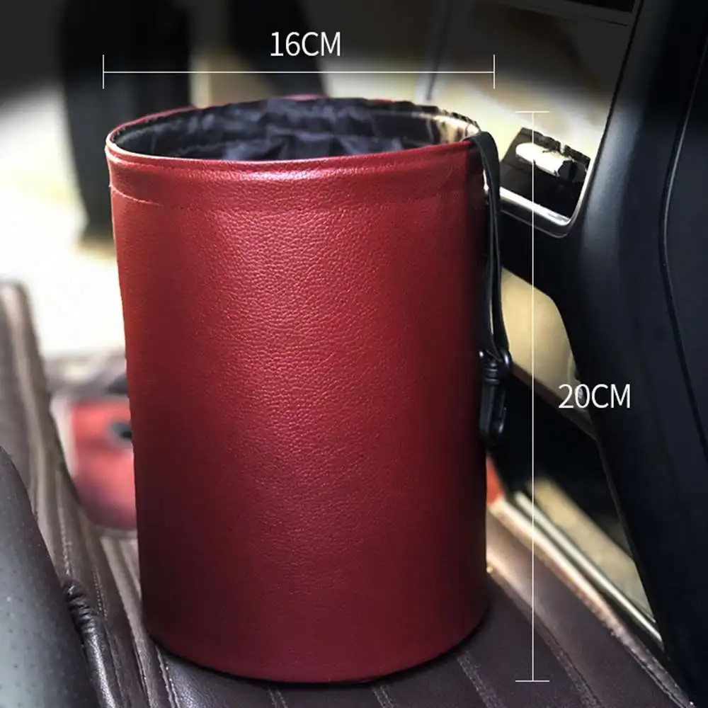 

Car Folding Trash Can Hanger Bucket Garbage Pocket Interior Container Universal