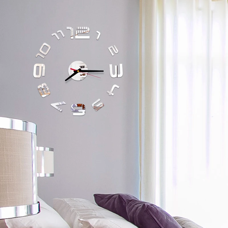 DIY 3D зеркальные настенные часы стикер домашний Декор зеркало для гостиной