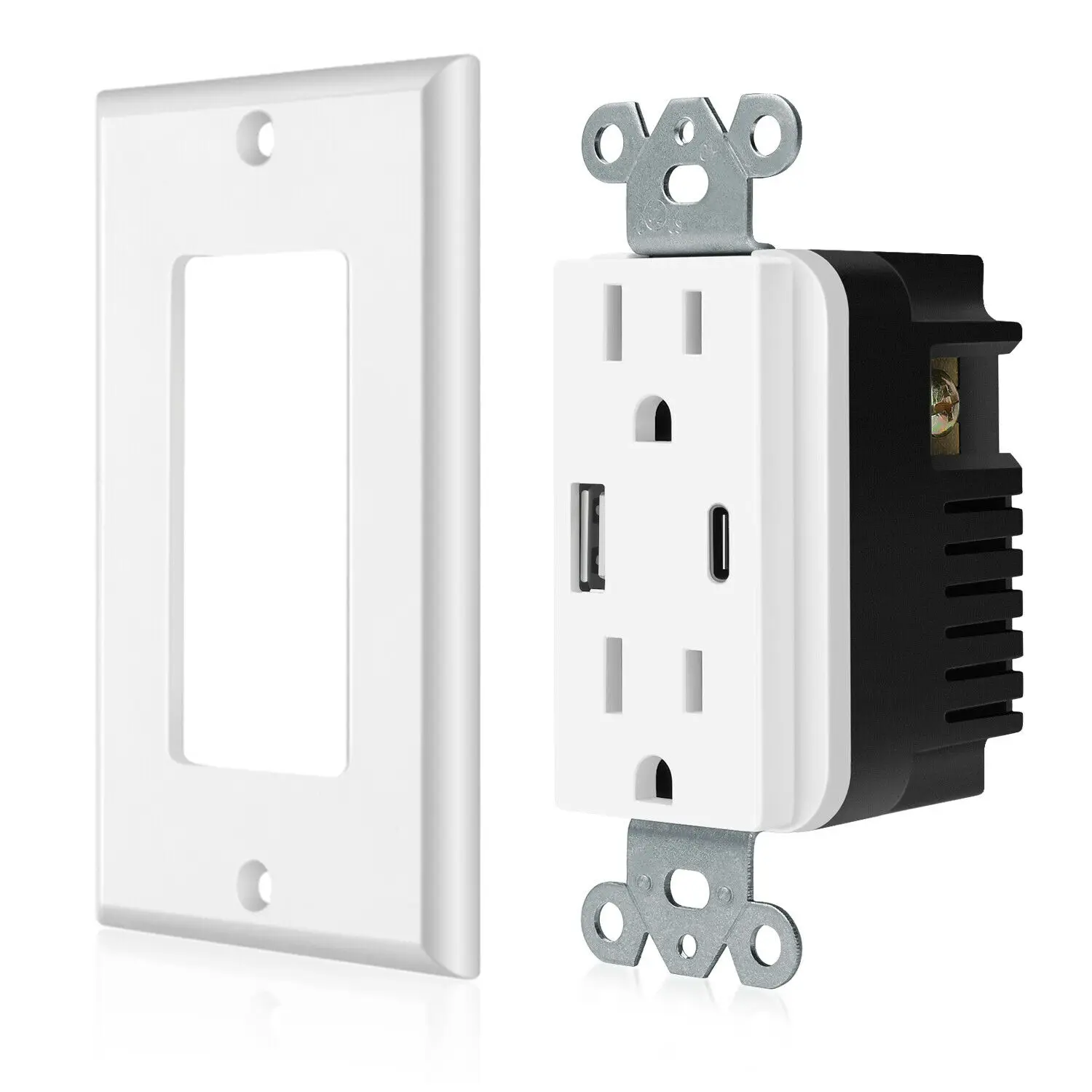 Американский стандарт 4.8A настенная розетка usb тип A Тип C Зарядка адаптер питания розетки универсальный штекер, TR защита, Fast‑Charge