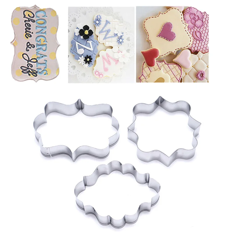 3pcs/set Creative Stainless Steel Cookie Cutter Cake Biscuit Baking Mold Kitchen Bakeware Tools Decorating | Дом и сад
