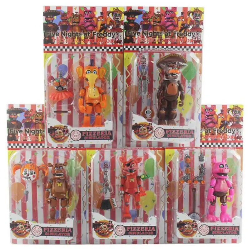 with box Five Nights At Freddy фигурка игрушка из фнаф Бонни Фокси Фредди Fazbear медведь куклы игрушки DIY сборка - Цвет: with box