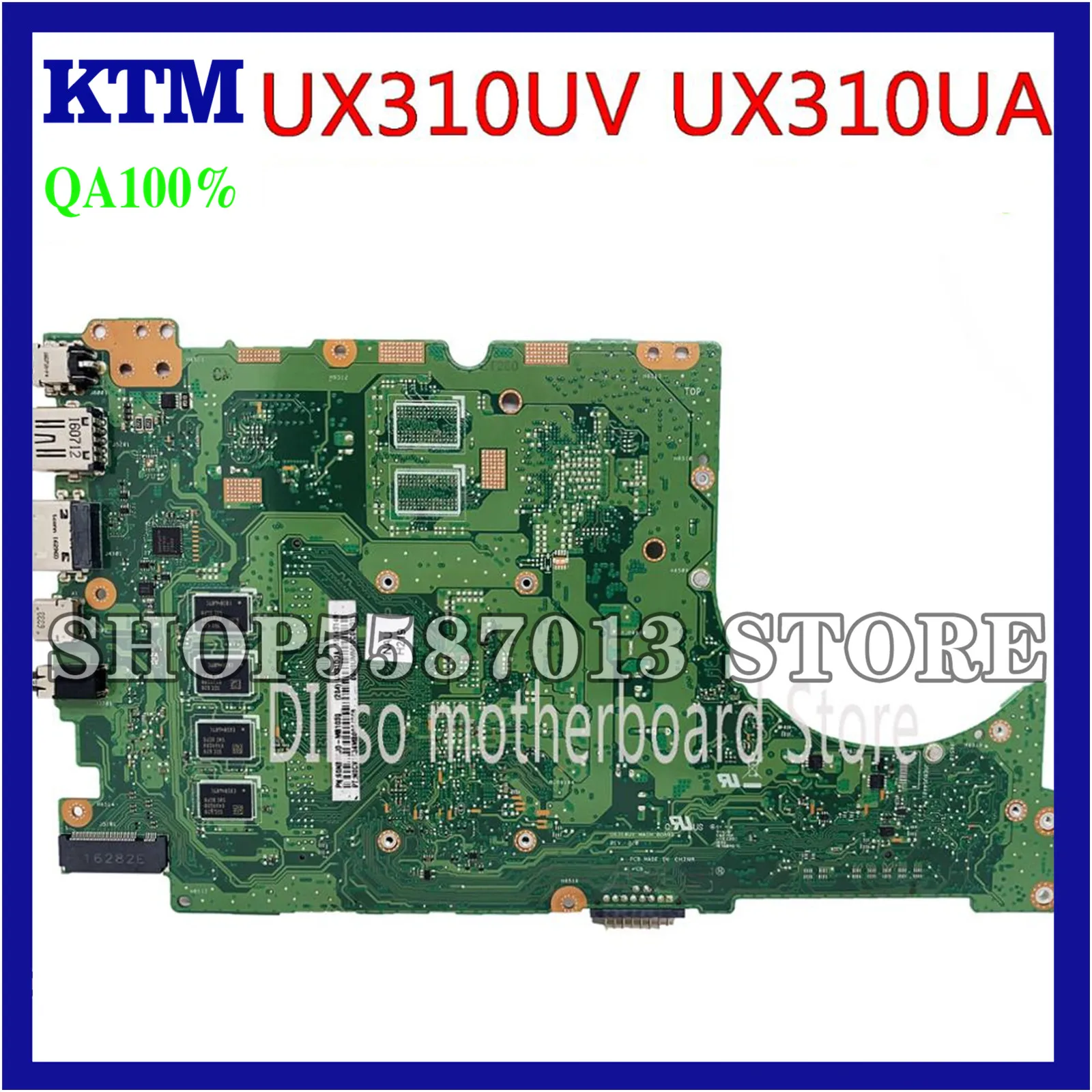 

KEFU UX310UA Laptop Motherboard For ASUS UX310UQK UX310UQ UX410UQ UX410UQK UX310UV original Mainboard 4GB-RAM I5-6200U