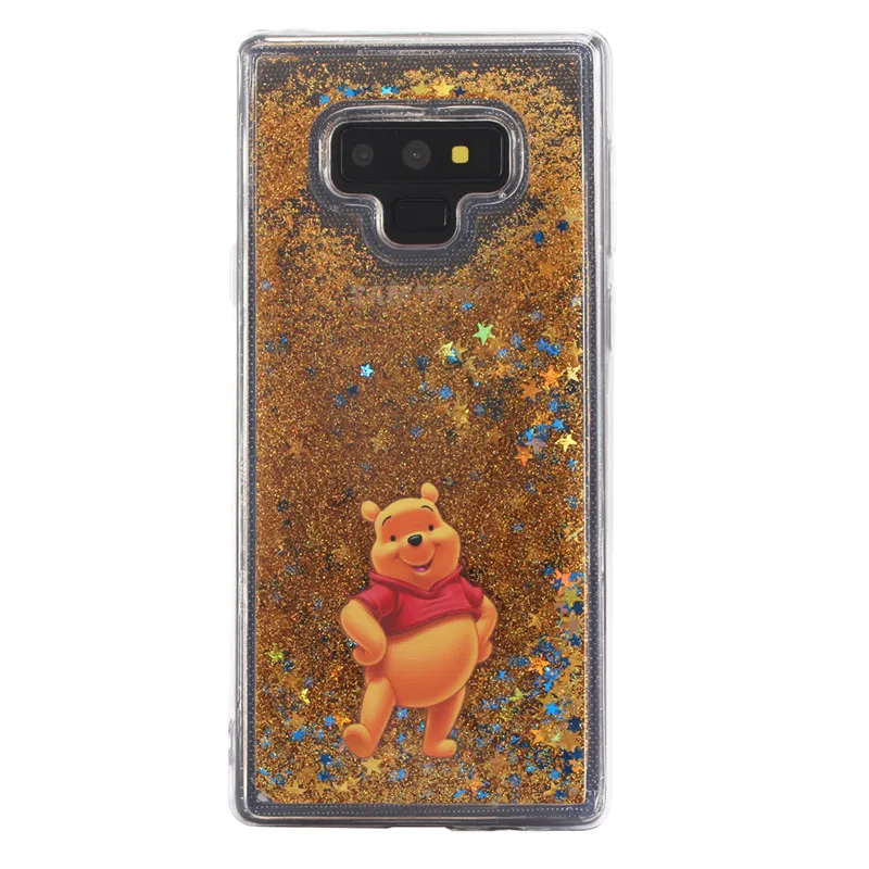 Блестящий Жидкий чехол с Микки Маусом для Samsung Galaxy Note 9 8 S8 S9 S7 edge iPhone 6 6s 7 Plus X 5 5S SE XS