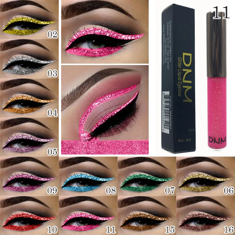 

16 Color Liquid Eyeliner Flash Waterproof Durable Makeup Eyeliner Golden Red Blue White Eyeliner Lasting Shiny Eyes TSLM1
