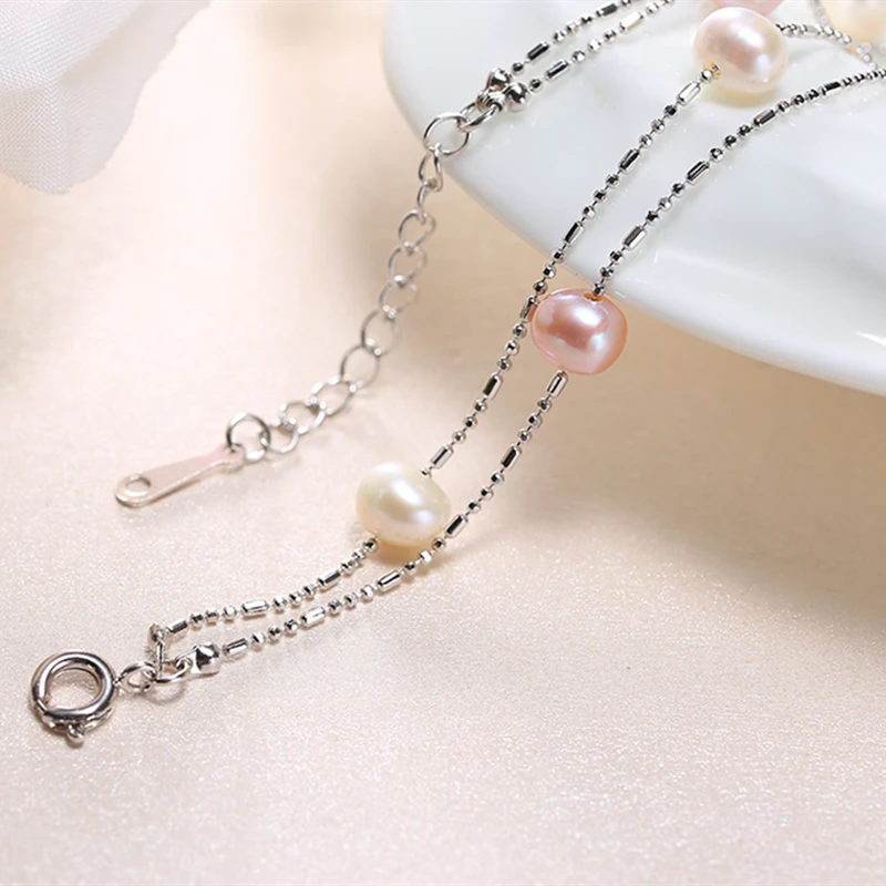DMCBFP014 5-6mm Pearl Bracelet Gold-plated Adjustable Bracelet Mix Color Pearl For Women