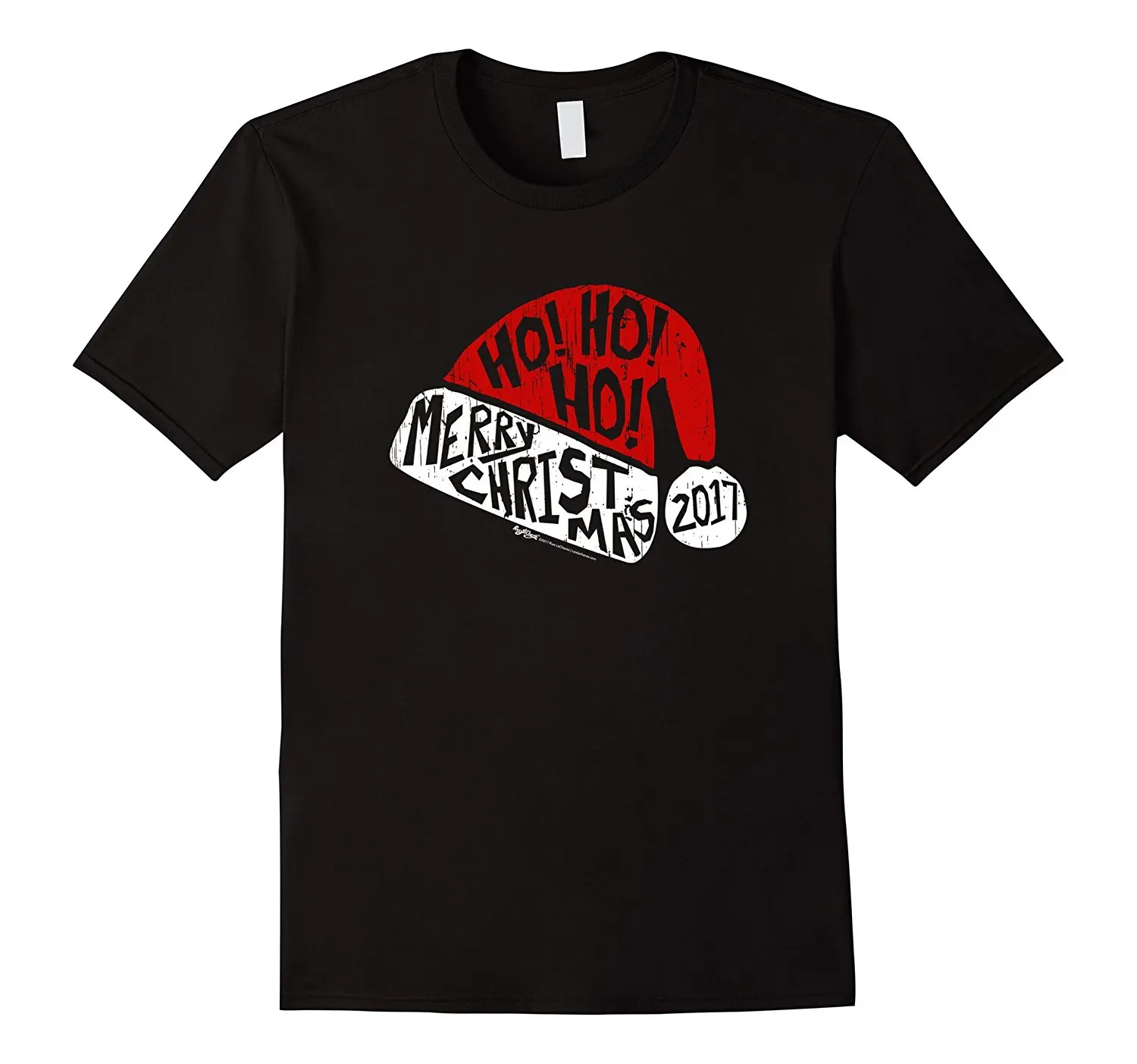 Винтажный стиль! Хо! С Рождеством 2017 футболка из 100% хлопка футболки с коротким