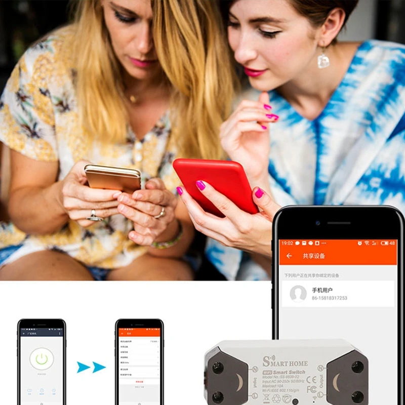 Wifi умный переключатель беспроводной модуль универсальное реле Совместимо с Google