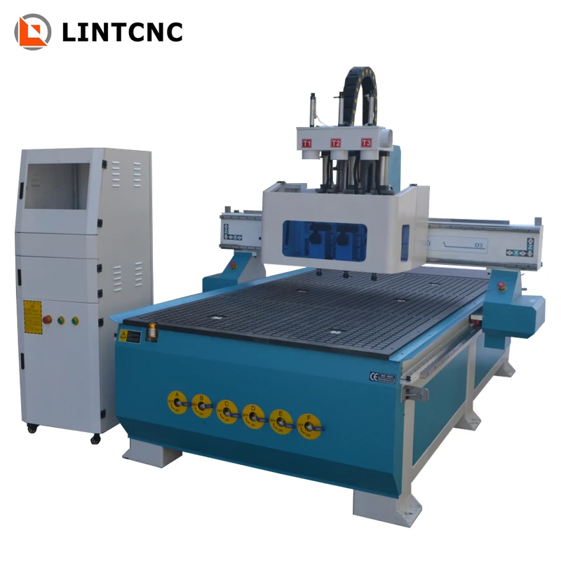 1325 Пневматический 3 головки Дерево cnc маршрутизатор мебель делая