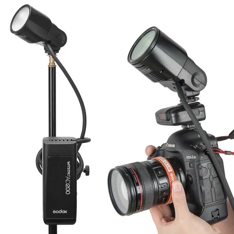 Карманная вспышка Godox 2 4G TTL HSS AD200 + 4 головки светильник (H200R /H200/H200J/AD-L) адаптер