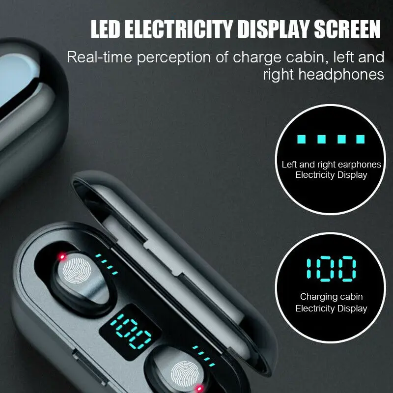 F9 Hifi Bluetooth 5 0 наушники водонепроницаемые IPX7 беспроводные Siri touch USB Power Bank air dots для