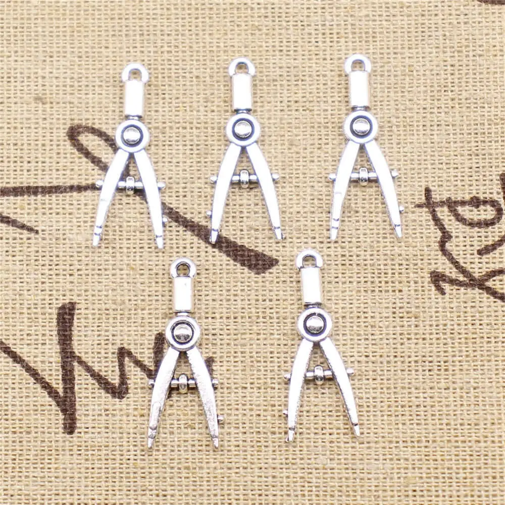 

Компас, подвески, товары для планшетов, цвет под старину, серебро, 20 шт., 11x28 мм