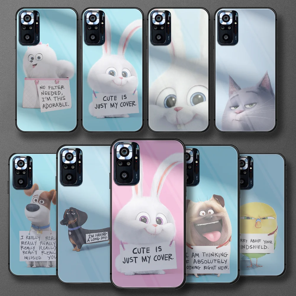 

Cartoon Secret-Life-of-Pet Tempered Glass Phone Case For Xiaomi Redmi Note 7 8 9 10 A C T S Pro K40 Cover Cell Tpu Shell Funda