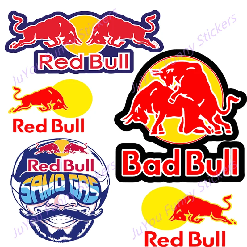 

JuYou Funny Stickers Exterior Accessories Fashion Vinyl Decal Red Bad Bull Truck Window Bumper Sticker Laptop Helmet Decorative