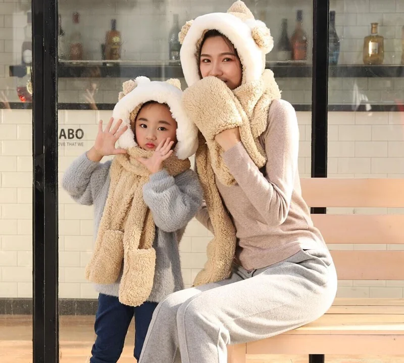 Корейский стиль теплая зимняя женская одежда для девочек шляпа девушек шапка