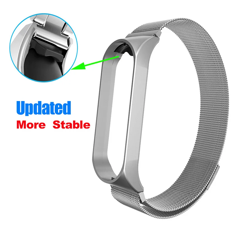 Mi Band 4 ремешок обновленный Магнитный Миланский Браслет из нержавеющей стали роскошный ремешок на запястье для MiBand 4/3 умный Браслет