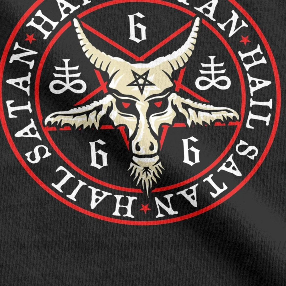 Мужские футболки с надписью Hail satan Baphomet оккультная пентаграмма 100% хлопок Мужская