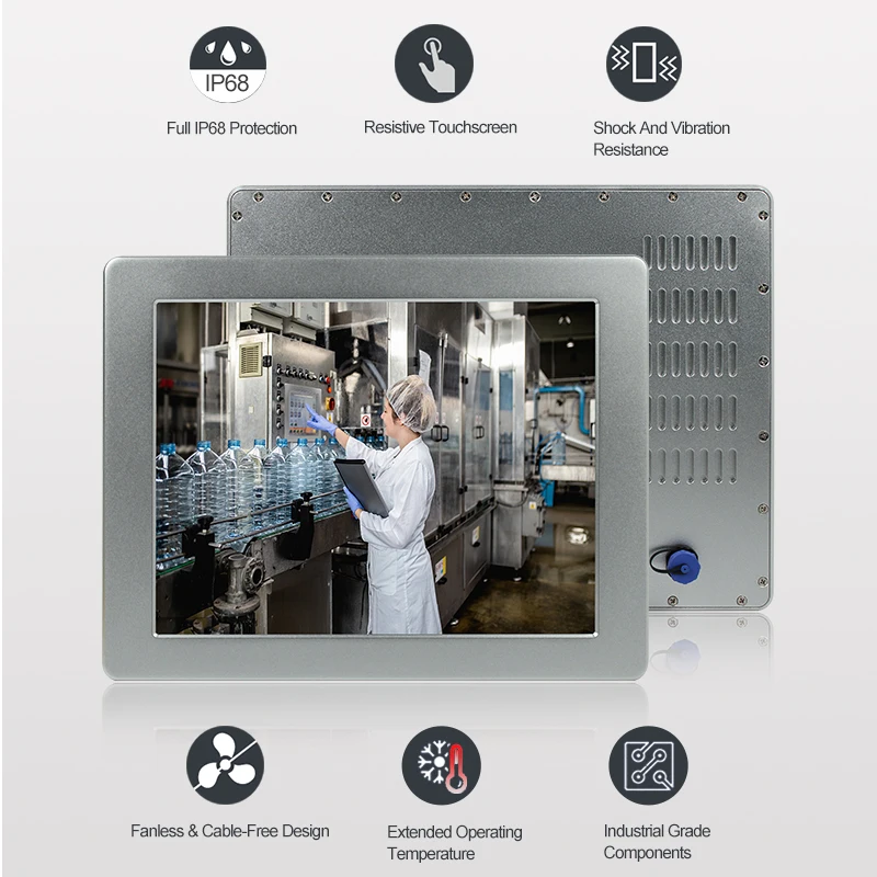 Безвентиляторный промышленный панель ПК Intel J1900 2 0 ГГц 4 провода резистивный экран