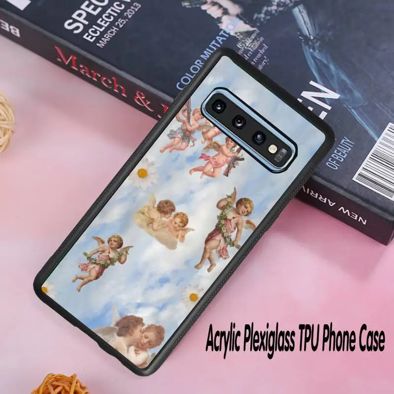 

Clouds Clow Angels Aesthetic Phone Case Acrylic Plexiglass TPU For Samsung Galaxy S8 S9 S10 s10e S20 PLUS ULTRA S6edge