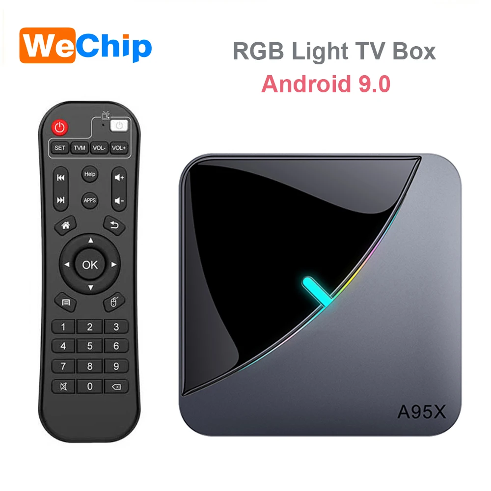 Оригинальный светильник A95X F3 RGB ТВ приставка Android 9 0 4G 64GB Amlogic S905X3 8K 60fps Wifi Plex 32G