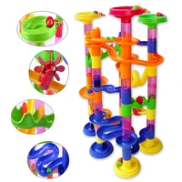 105pcs diy construction marble race run maze balls track building blocks plastic educational toys for children
