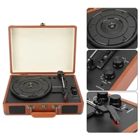 334578 rpm vintage bluetooth phonograph portable suitcase turntable vinyl gramophone record phone player 100 240v music box