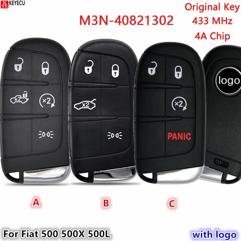 Оригинальный Автомобильный ключ с дистанционным управлением для Fiat 500 500L 500X 2016 2017