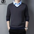 Мужская Толстая рубашка-поло MIACAWOR, Классическая Облегающая рубашка-поло с длинным рукавом, на осень и зиму, T969
