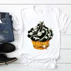 Женская футболка с рисунком черепа, сердца, на Хэллоуин, День благодарения, осень, модный топ, футболка с принтом, одежда 90-х годов, футболка с графическим рисунком