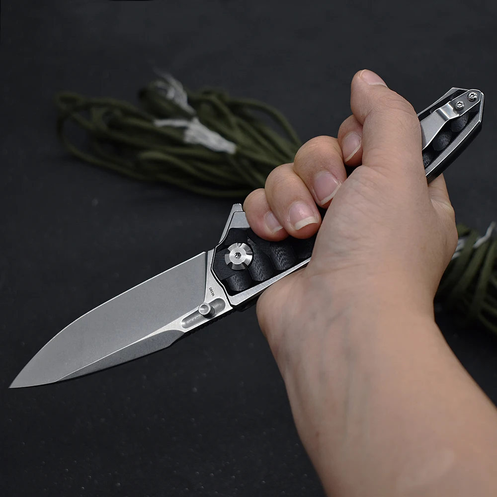 Складной нож с шариковым подшипником M390 лезвие из потертого камня G10 для кемпинга