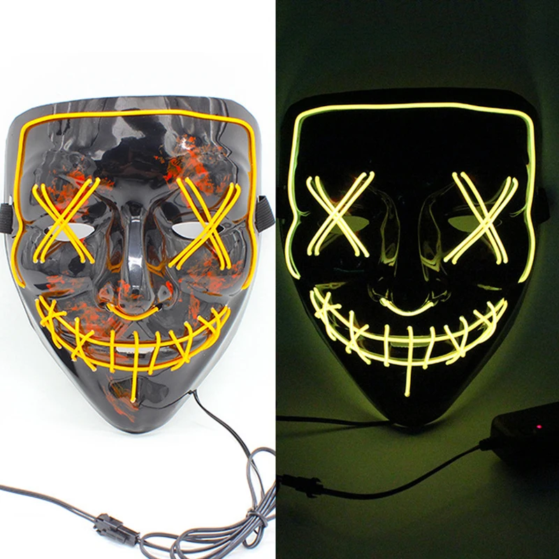 Лидер продаж EL холодный светильник маска светодиодный светящаяся с 3 в