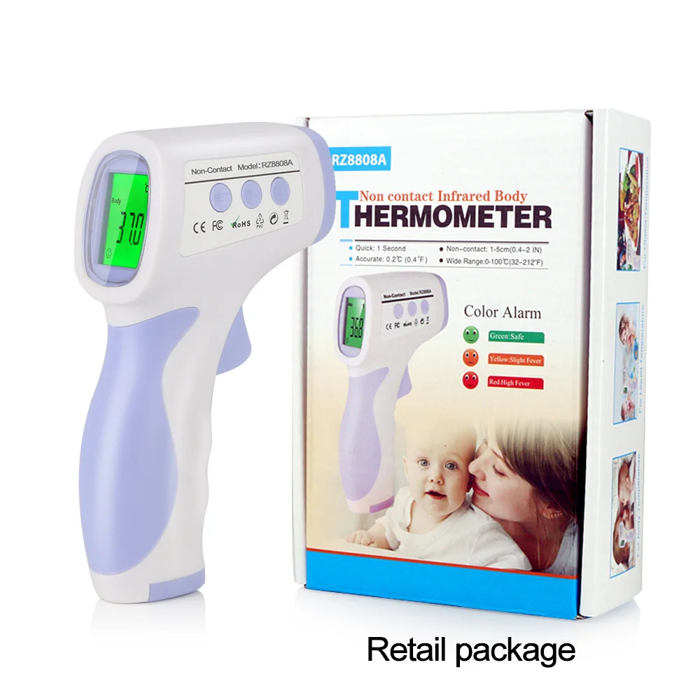 RZ8808A RZ IR Инфракрасный термометр для человеческого тела RZ8808A бесконтактный электронный измеритель температуры termometro forhead digita термометр - Цвет: RZ8808A
