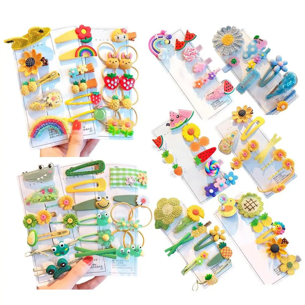 

cartoon Hairpin set girl woman headdress side bangs clip baby bow small hairpin Multiple pieces cute hair accessories Hairpins