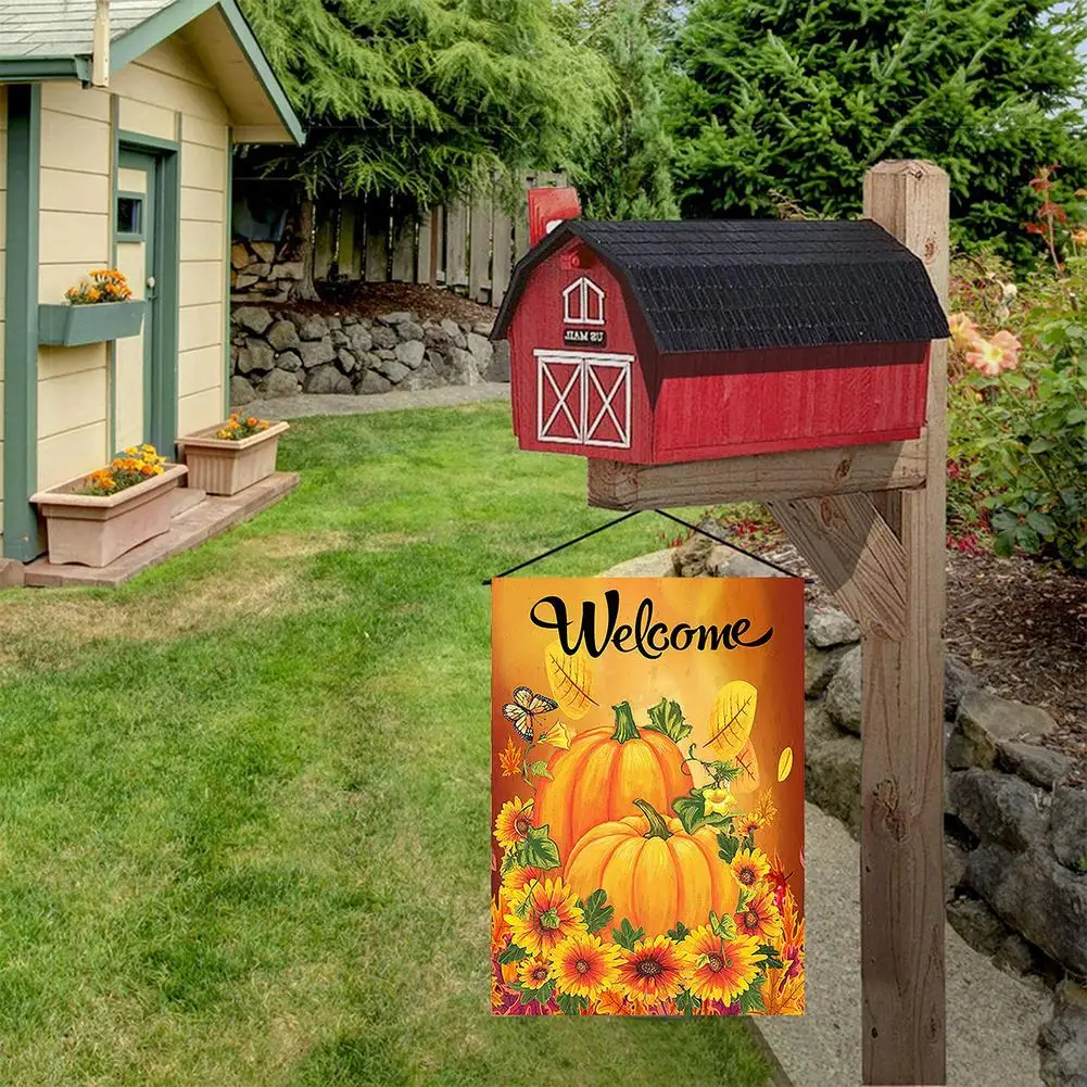 30*45 см Тыква Печать знак благодарения осень баннер Дня открытый садовый