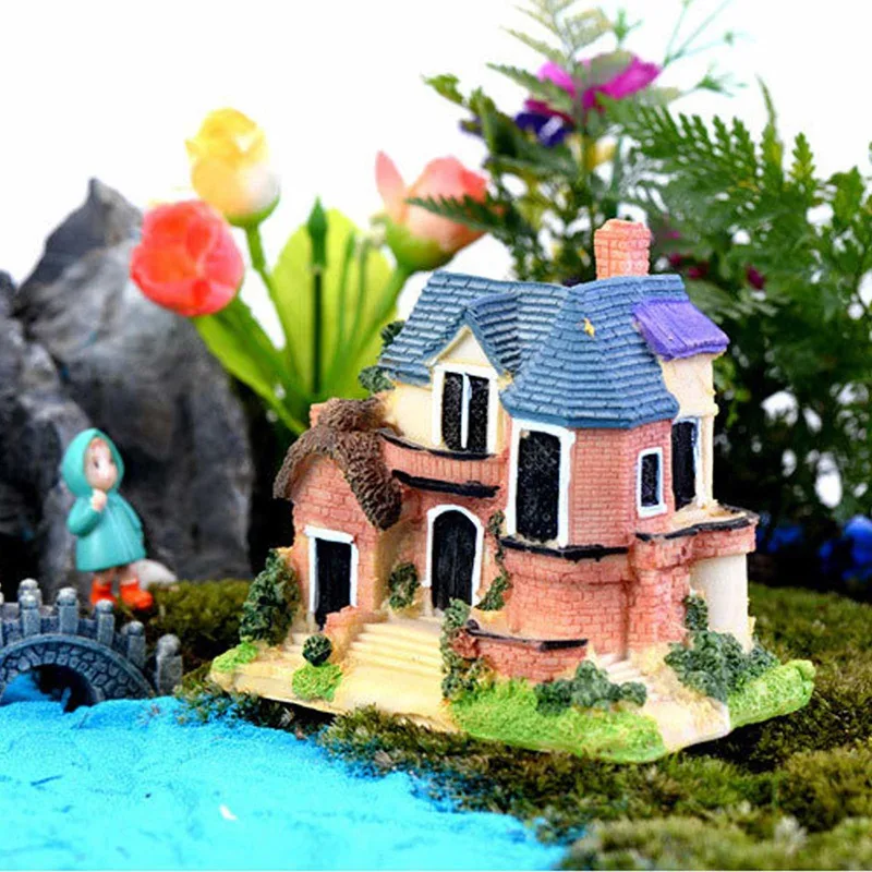 

1Pc Small Random Style House Resin Micro Landscape Miniatures Decoration Crafts Home Decor Figurines