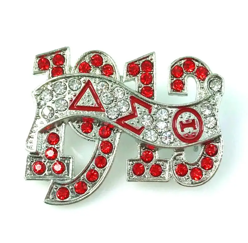 as same pic Новое поступление, красные стразы Delta Sigma Theta Sorority 1913 DST AEO, брошь с отворотами для женщин, ювелирные изделия - Окраска металла: as same pic