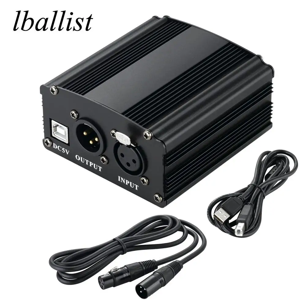 Lballist Phantom 48 в источник питания с USB кабелем + XLR 3Pin папа мама кабель для