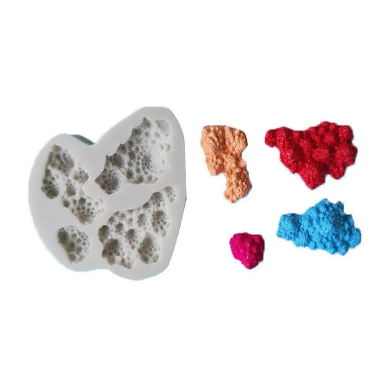 Армейский зеленый 1PCS Coral, seaweed, coral reef Mould Cake Side silicone cake fondant mold cake decorating tools soap mold - Цвет: Армейский зеленый
