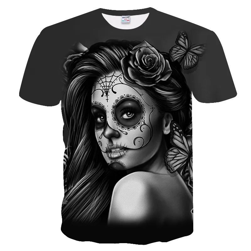

2020 Men's T-shirt Punk Style Skull 3d T-shirt Men's Top Hip Hop Horror Short Sleeve Top Street O Neck Short Sleeve T-shirt