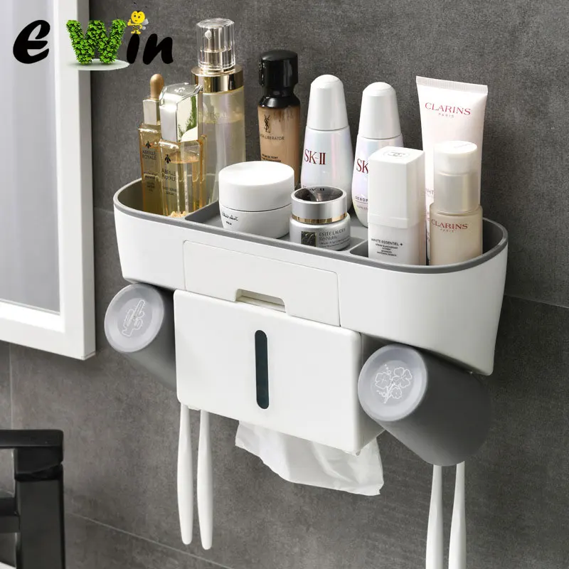 

Ewin bathroom accessories sets Automatic Toothpaste Dispenser Squeezer Toothbrush Holder Storage Rack furniture sets accessory