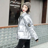 glossy womens short down duck down jacket 2021 winter new cotton jacket women ins short loose fashion west wind thick coat tide