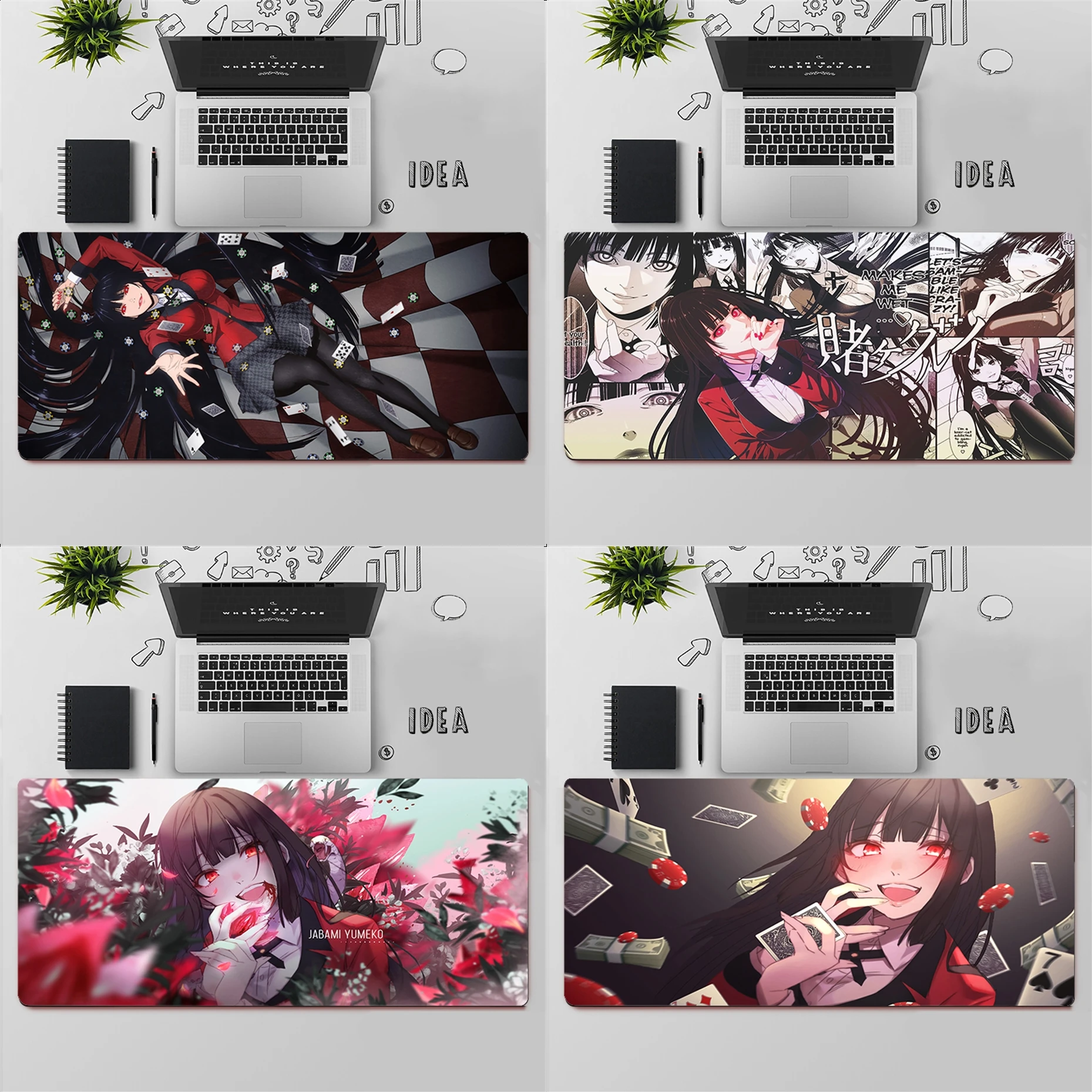

Gaming Mouse Pad Large Mouse Pad PC Gamer Computer Mouse Mat Anime Kakegurui Yumeko Jabami Mousepad Keyboard Desk Mat Mause Pad