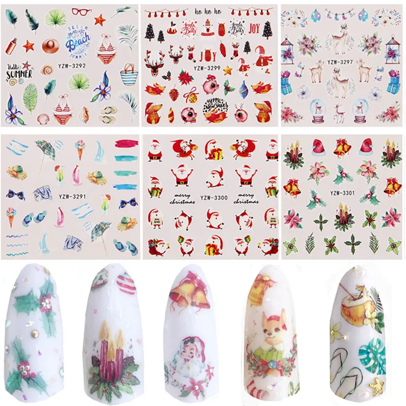 1 шт. зимняя Рождественская елка птицы маникюрная наклейка сделай сам украшение