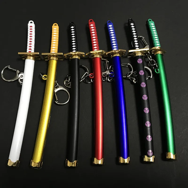

8Styles Roronoa Zoro Sword Keychain For Women Men Buckle Toolholder Scabbard Katana Sabre Keyrings for Friend Gift