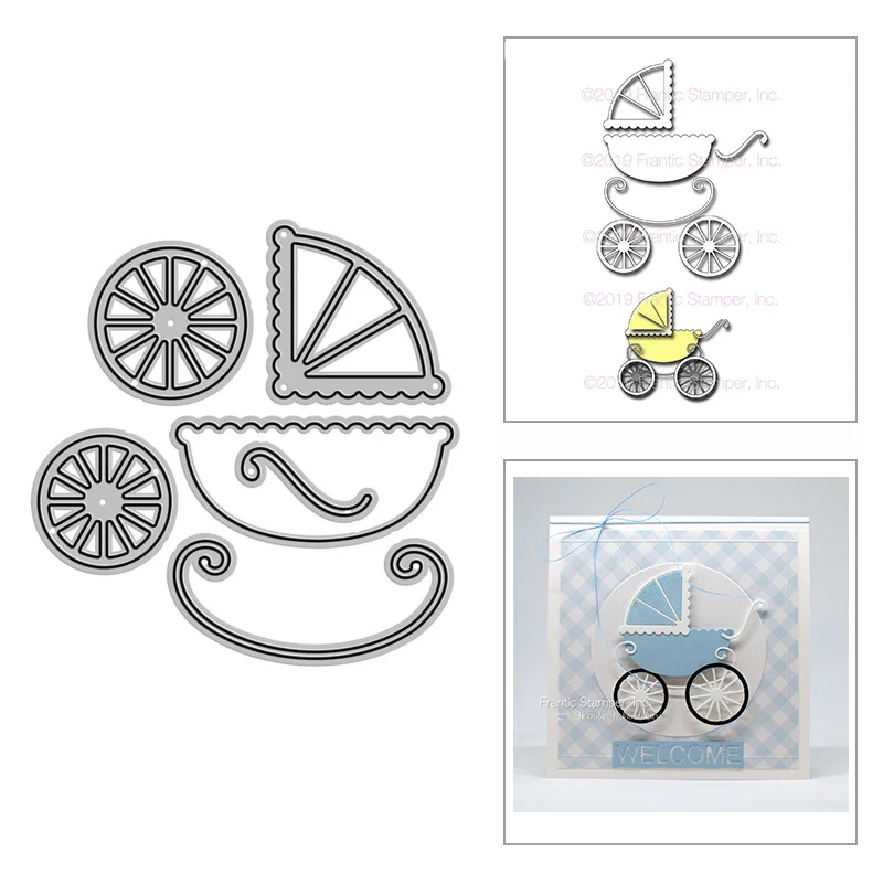 2021 New Baby Carriage Pram Metal Cutting Dies for DIY Scrapbooking Decoration and Card Making Paper