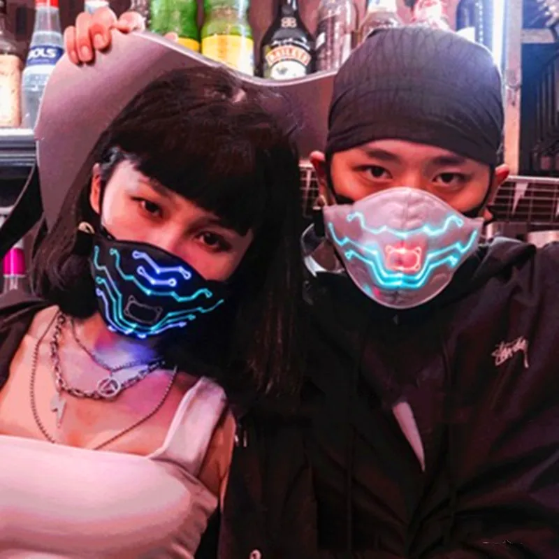 Маска для лица Женская RGB со светодиодной подсветкой светящиеся голосовой