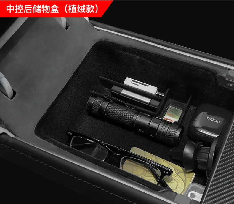 

Tesla Model3 Car Central Armrest Storage Box For Tesla Model 3 2021 Accessories Center Console Flocking Organizer Containers New