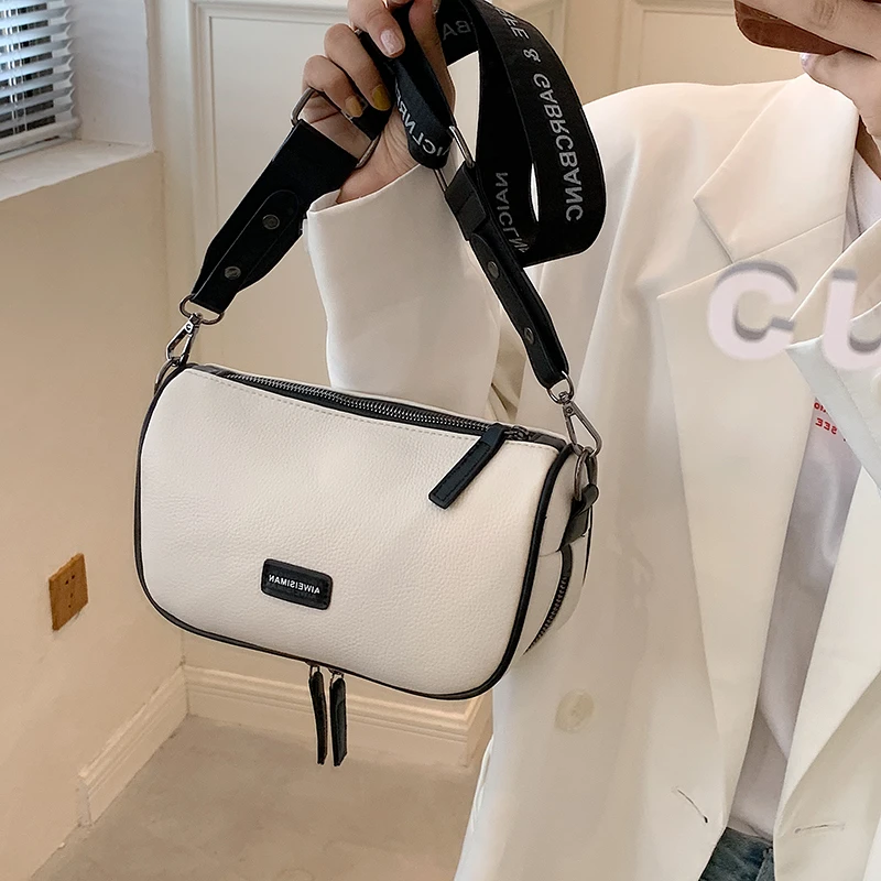 

Модная однотонная сумка-мессенджер, вместительные женские сумки на плечо, новинка 2021, Высококачественная женская сумка из искусственной ко...